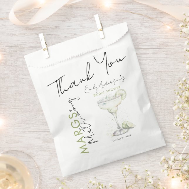 Elegant Modern Margs and Matrimony Bridal Shower Favour Bags (Clipped)