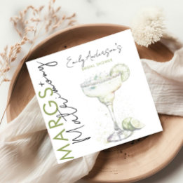 Elegant Modern Margs and Matrimony Bridal Shower Napkin