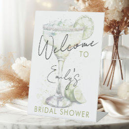 Elegant Modern Margs and Matrimony Bridal Shower  Pedestal Sign