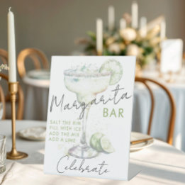 Elegant Modern Margs and Matrimony Bridal Shower  Pedestal Sign