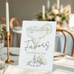 Elegant Modern Margs and Matrimony Bridal Shower  Pedestal Sign