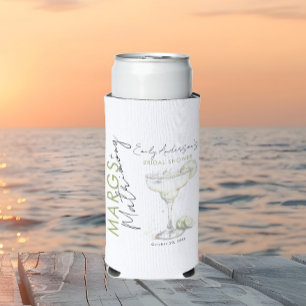 Elegant Modern Margs and Matrimony Bridal Shower Seltzer Can Cooler