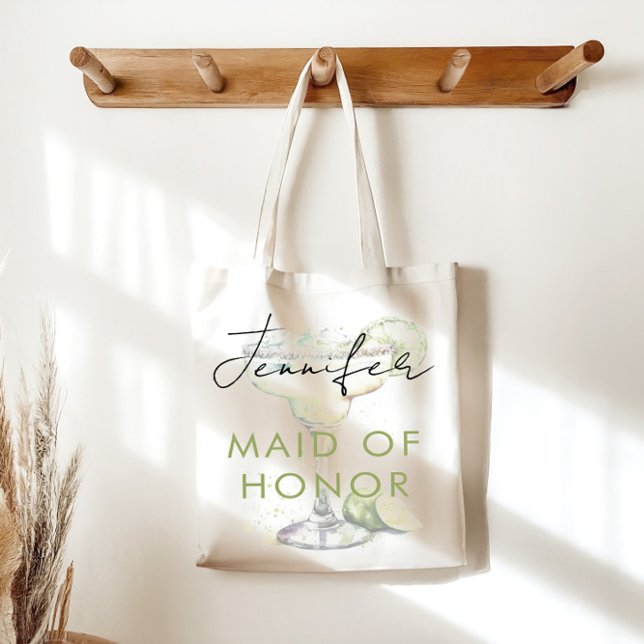 Elegant Modern Margs and Matrimony Bridal Shower Tote Bag (Creator Uploaded)