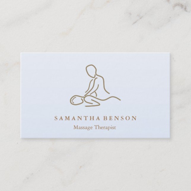 Elegant Modern Massage Therapist  Business Card (Front)