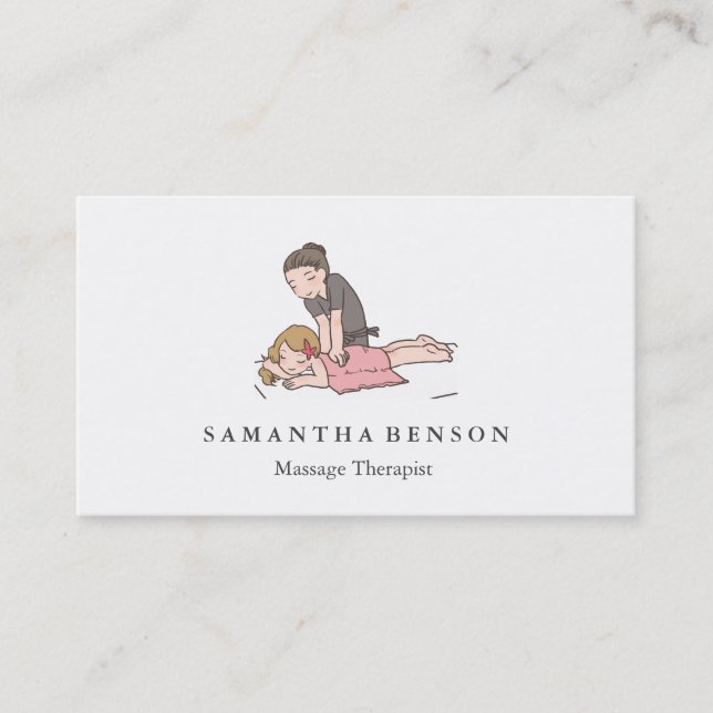 Elegant Modern Massage Therapist  Business Card (Front)