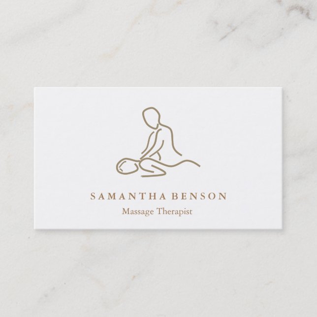 Elegant Modern Massage Therapist  Business Card (Front)