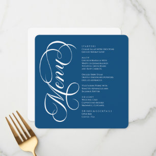 Elegant modern Menu Blue and White