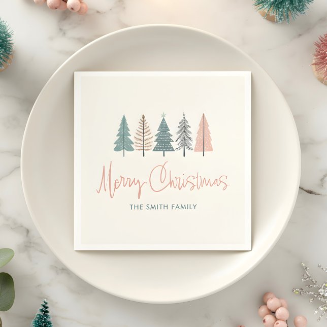 Elegant Modern Merry Christmas Napkin (Creator Uploaded)