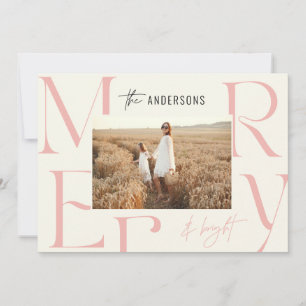 Elegant modern merry Christmas photo typography Announcement