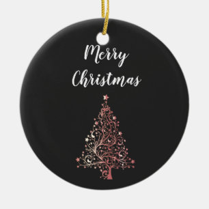 elegant modern Merry Christmas rose gold tree Ceramic Tree Decoration