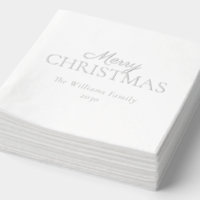 Elegant Modern Merry Christmas Simple Party Silver