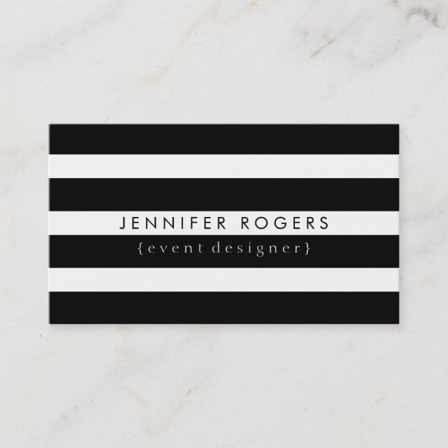 Elegant Modern Metallic Blue Tint Stripes Business Card (Front)