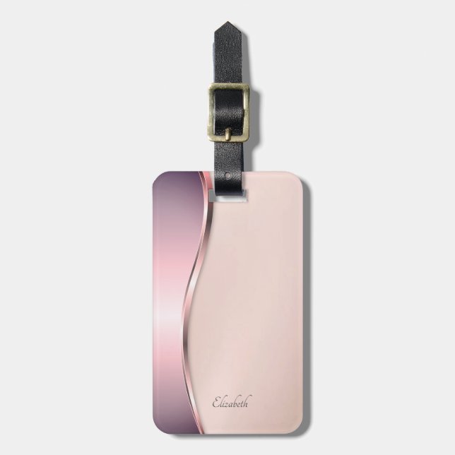 Elegant Modern Metallic Luggage Tag (Front Vertical)