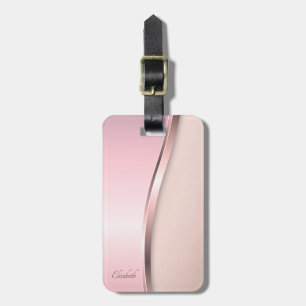 Elegant Modern Metallic, Pink Luggage Tag