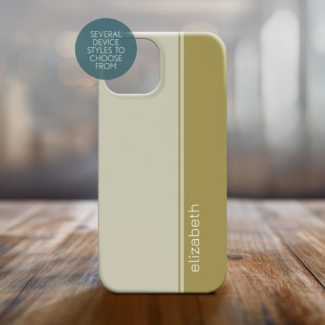 Elegant Modern, Minimal 2 Colour Design with Name Case-Mate iPhone Case (Personalized Phone Cover - Mod Minimal)