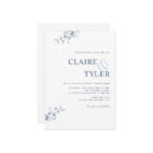 Elegant Modern Minimal Blue Wedding Invitation