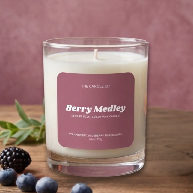 Elegant Modern Minimal Blush Pink Candle  Square Sticker (Creator Uploaded)