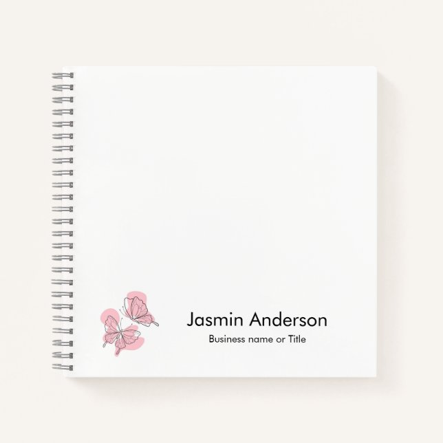 Elegant Modern Minimal Butterflies Notebook (Front)