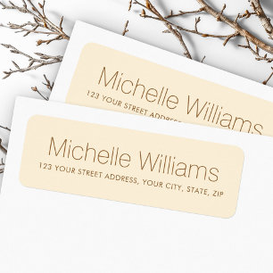 Elegant modern minimal cream return address