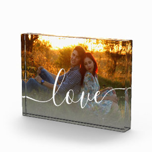 Elegant modern minimal custom photo love block