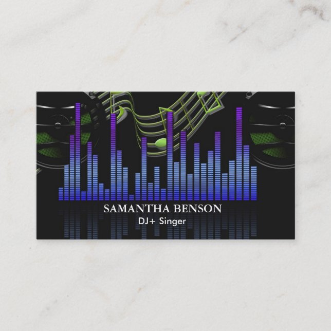 Elegant Modern minimal dj music Business Card (Front)