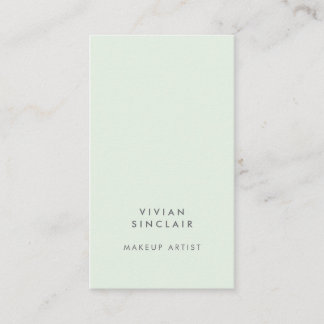 Elegant Modern Minimal Light Green Salon Make Up Business Card