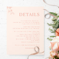 Elegant, Modern, Minimal Peach Wedding Details