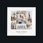 Elegant modern minimal photo collage wedding acrylic tray<br><div class="desc">Elegant modern minimal personalised wedding photo collage simple clean lines family gift home decor serving tray.</div>