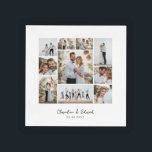 Elegant modern minimal photo collage wedding acrylic tray<br><div class="desc">Elegant modern minimal personalised wedding photo collage simple clean lines family gift home decor serving tray</div>