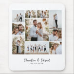 Elegant modern minimal photo collage wedding mouse mat<br><div class="desc">Elegant modern minimal personalised wedding photo collage simple clean lines family gift mouse pad.</div>