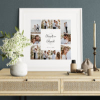 Elegant modern minimal photo collage wedding