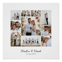 Elegant modern minimal photo collage wedding