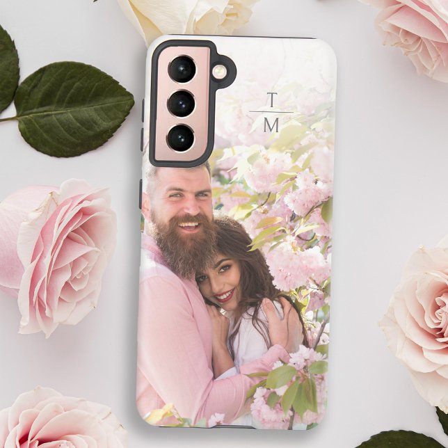 Elegant Modern Minimal Photo Monogram  Samsung Galaxy S21 Case (Creator Uploaded)