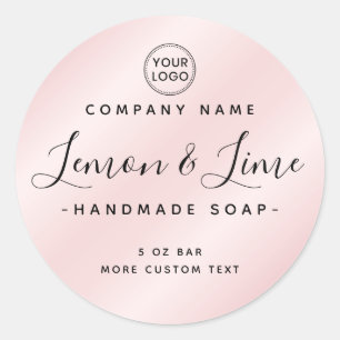 Elegant modern minimal pink satin product label