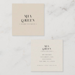 Elegant Modern Minimal Professional Neutral Square Business Card