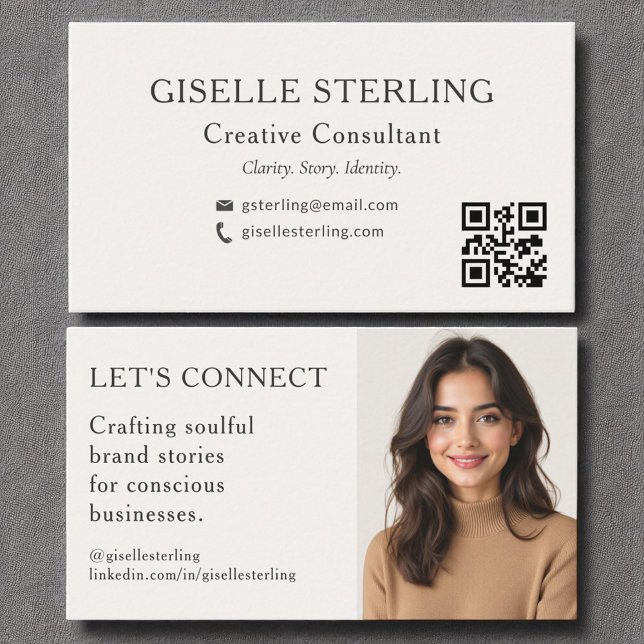 Elegant Modern Minimal Professional Photo Business Card (Creator Uploaded)