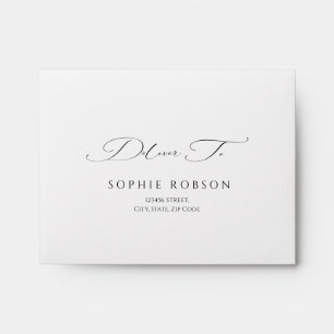 Elegant Modern Minimal Return Address Wedding RSVP Envelope