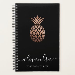 Elegant modern minimal rose gold back pineapple planner