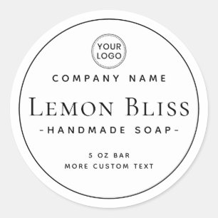 Elegant modern minimal round product label