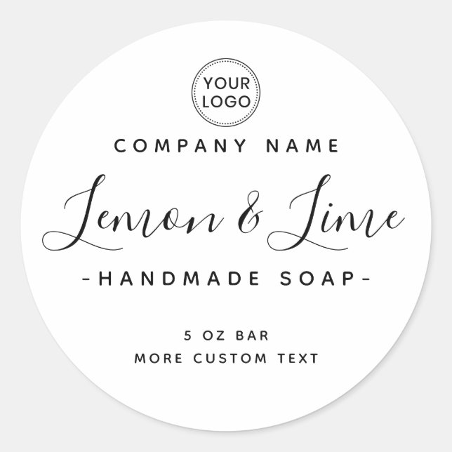 Elegant modern minimal round product label (Front)