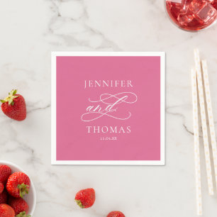 Elegant Modern Minimal Simple Fun Fact Wedding Napkin