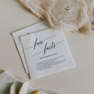 Elegant Modern Minimal Simple Fun Fact Wedding Napkin