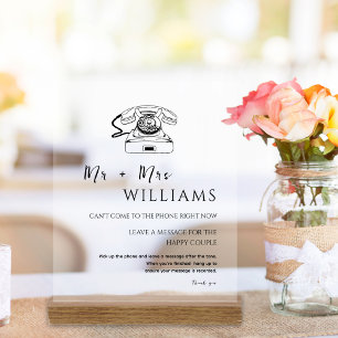 Elegant Modern Minimal Wedding Audio Guestbook Acrylic Sign