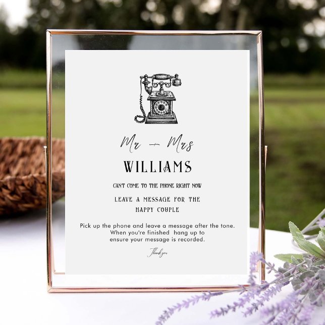Elegant Modern Minimal Wedding Audio Guestbook  Pedestal Sign (Creator Uploaded)