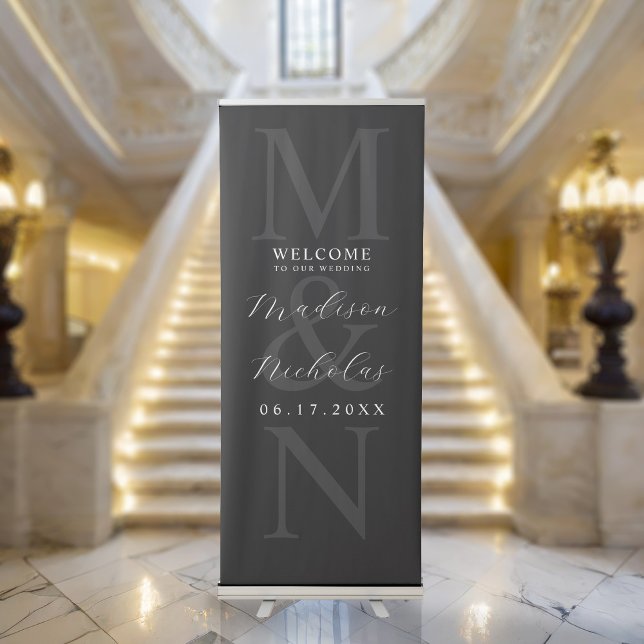 Elegant Modern Minimal Wedding Welcome Retractable Banner (Creator Uploaded)