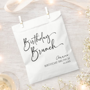 Elegant Modern Minimalist Birthday Brunch Party Favour Bags