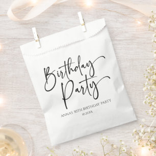 Elegant Modern Minimalist Birthday Party Favour Bags