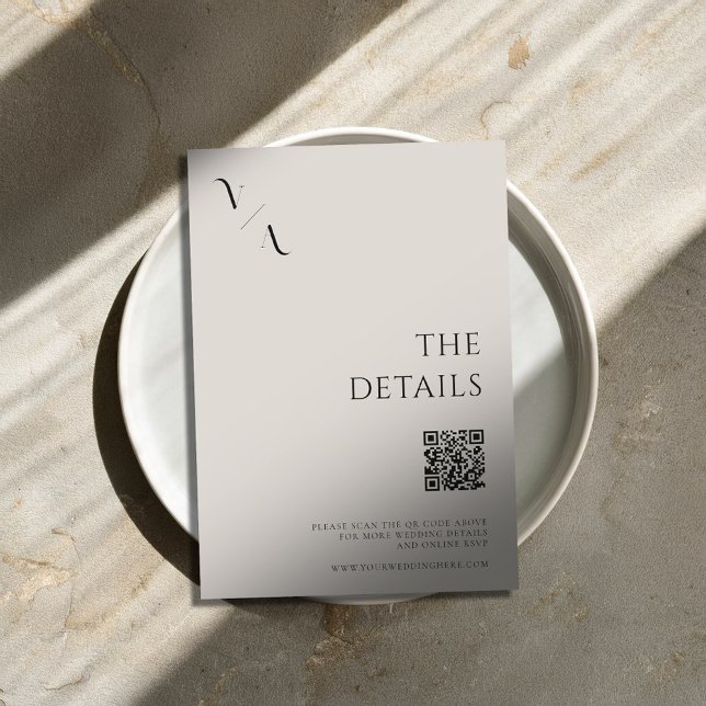 Elegant Modern Minimalist Black and Ivory Wedding Enclosure Card (Creator Uploaded)