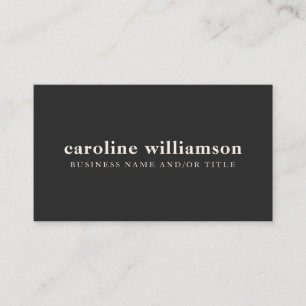 Elegant Modern Minimalist Black and White Custom Business Card