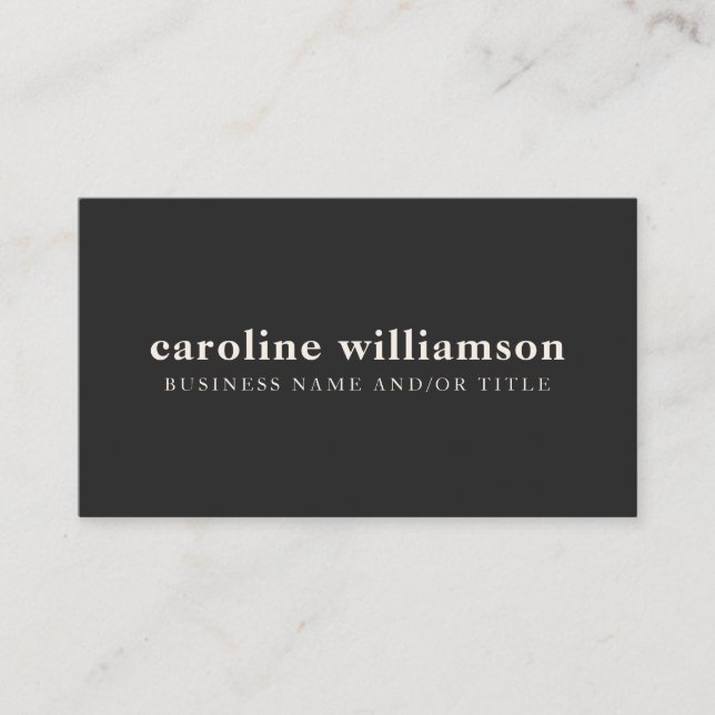 Elegant Modern Minimalist Black and White Custom Business Card (Front)